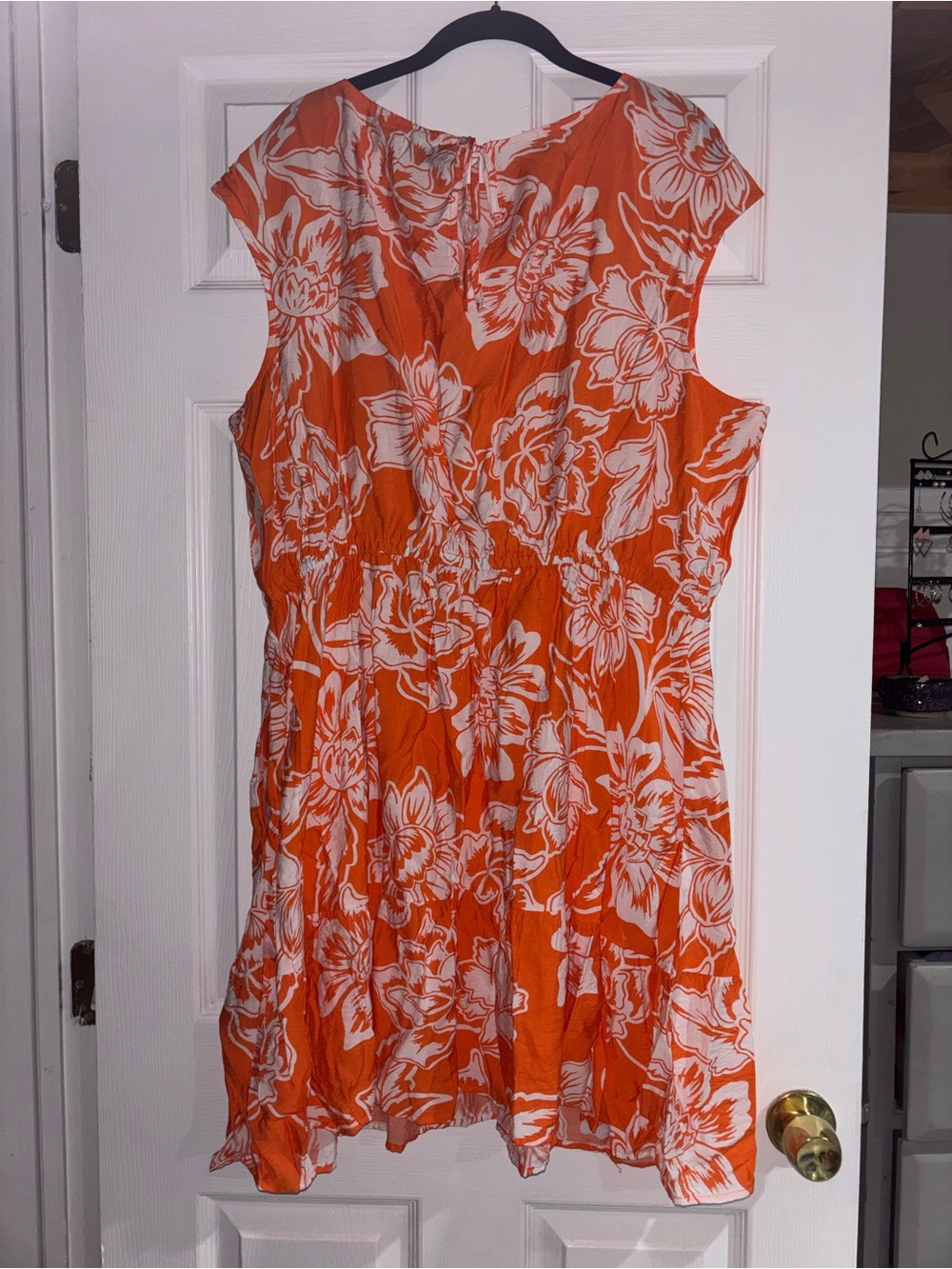 Sonoma Orange and White Floral Mini Dress